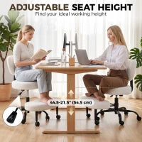 Ergonomic Cross Legged Office Chair, 360 Swivel, Cream