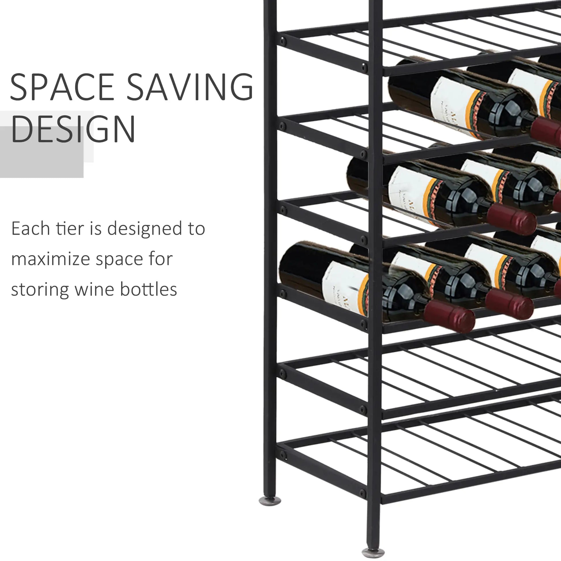 9-Tier Metal Wine Rack, 54 Bottles, Freestanding, Black Wine Racks at Gallery Canada