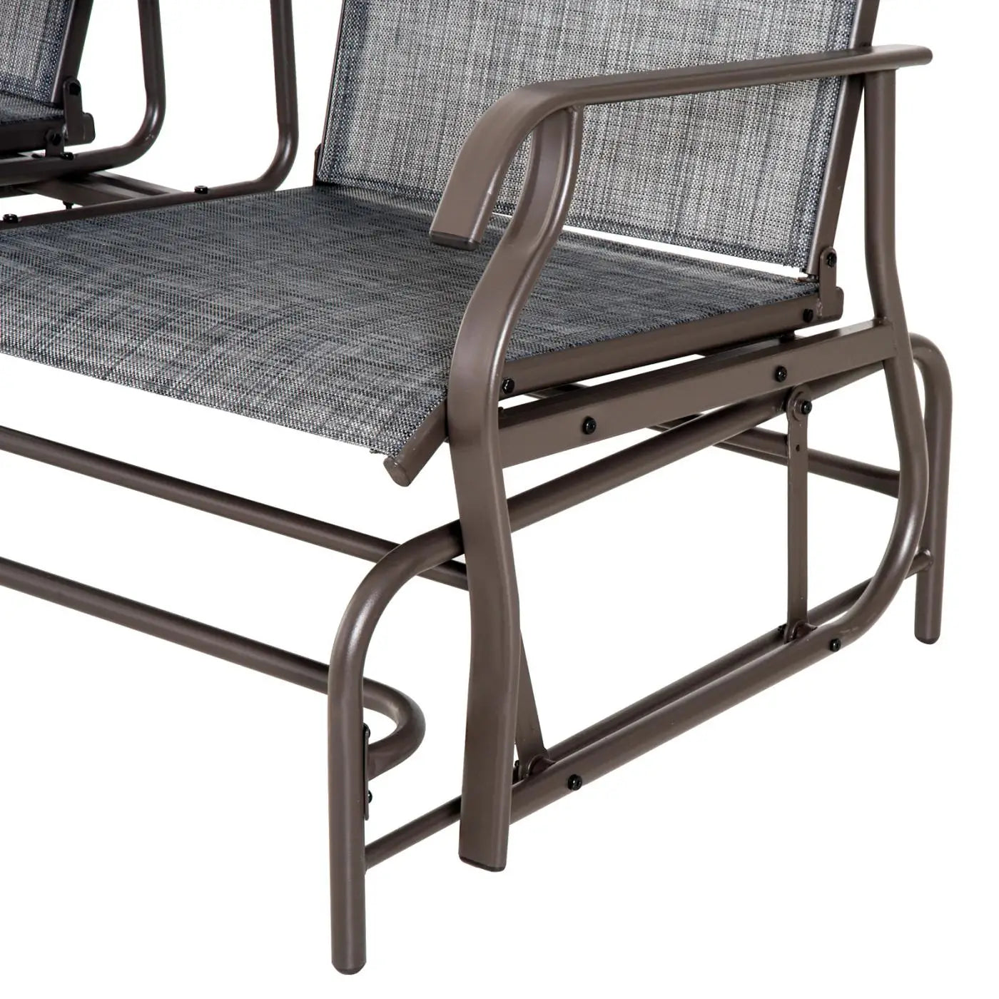 2 Person Patio Glider Rocking Chair, Outdoor Loveseat, Grey Outdoor Gliders at Gallery Canada