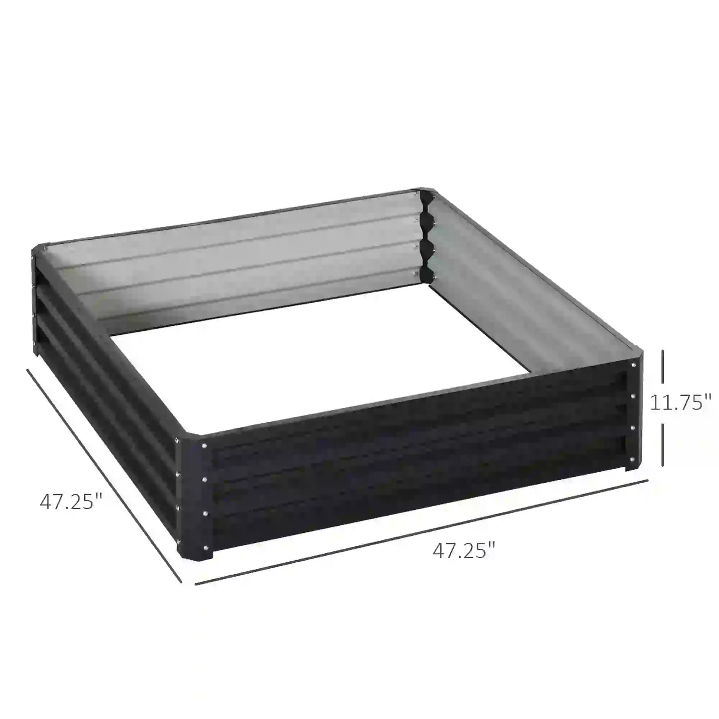 4' x 4' x 1' Galvanized Steel Raised Garden Bed, Grey Galvanized Planter Boxes at Gallery Canada