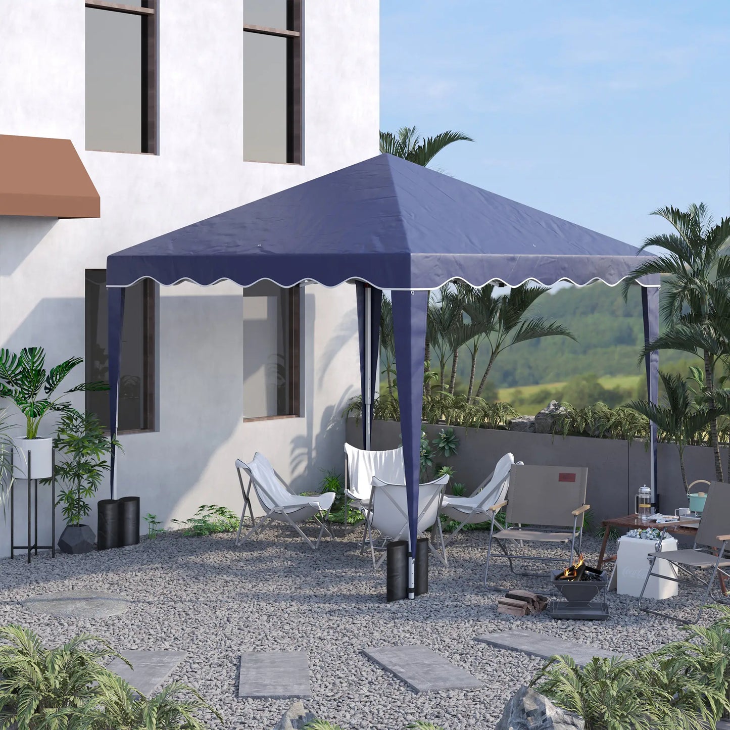 10' x 10' Pop Up Canopy Tent, Adjustable Height, Carry Bag, Blue Pop Up Canopies at Gallery Canada