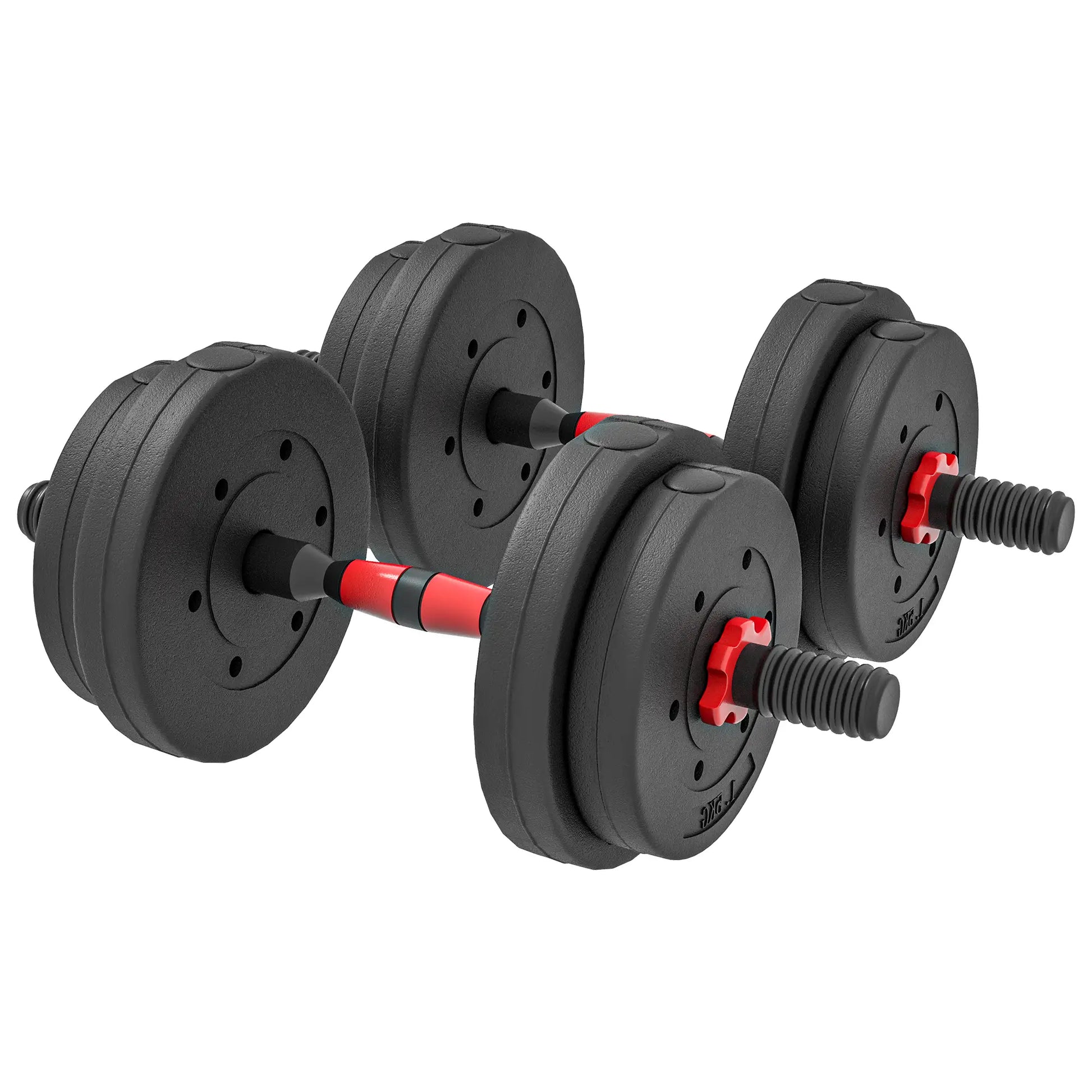 33lbs Adjustable Dumbbell Set, Hand Weights for Fitness, Black and Red Dumbbells & Barbells Red and Black at Gallery Canada
