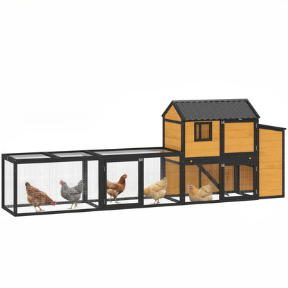 Large 134"L Chicken Coop With Run, Nesting Box, Slide-Out Tray Chicken Coops at Gallery Canada