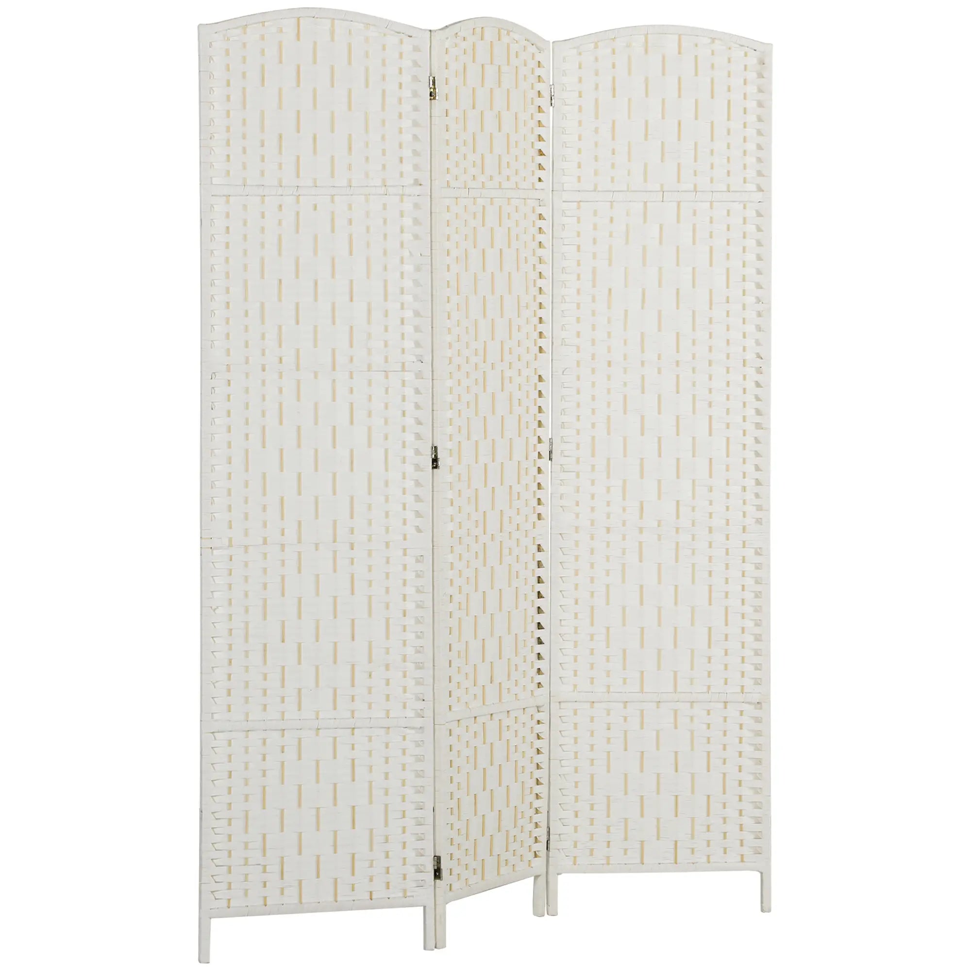 6ft Folding Room Divider, 3 Panel Wooden Partition, White Room Dividers at Gallery Canada