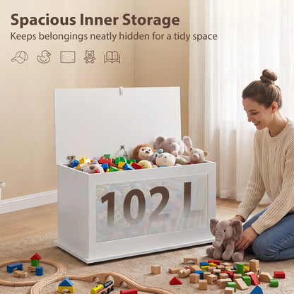 Coffre de rangement avec dessus relevable "31.5", blanc