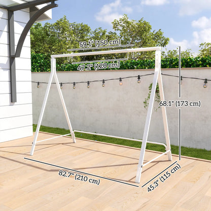 Metal Swing Stand, Hanging Chair Frame, 528 LBS, Backyard, Patio, Lawn, White Hammock Stands at Gallery Canada