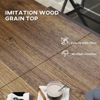 63"-94.5" Extendable Outdoor Dining Table, Steel Frame, Brown Patio Dinning Tables at Gallery Canada