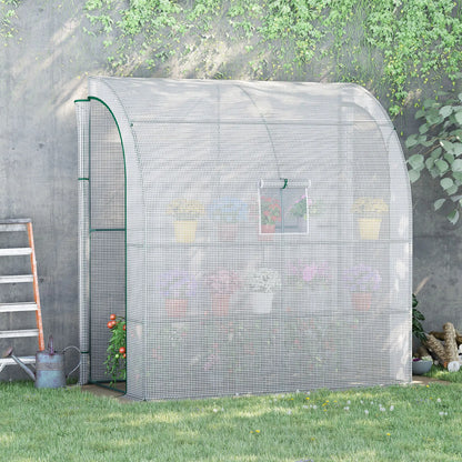 7' x 3' x 7' Walk-In Greenhouse, Roll-Up Mesh Windows, Zipper Door, White Walk In Greenhouses at Gallery Canada