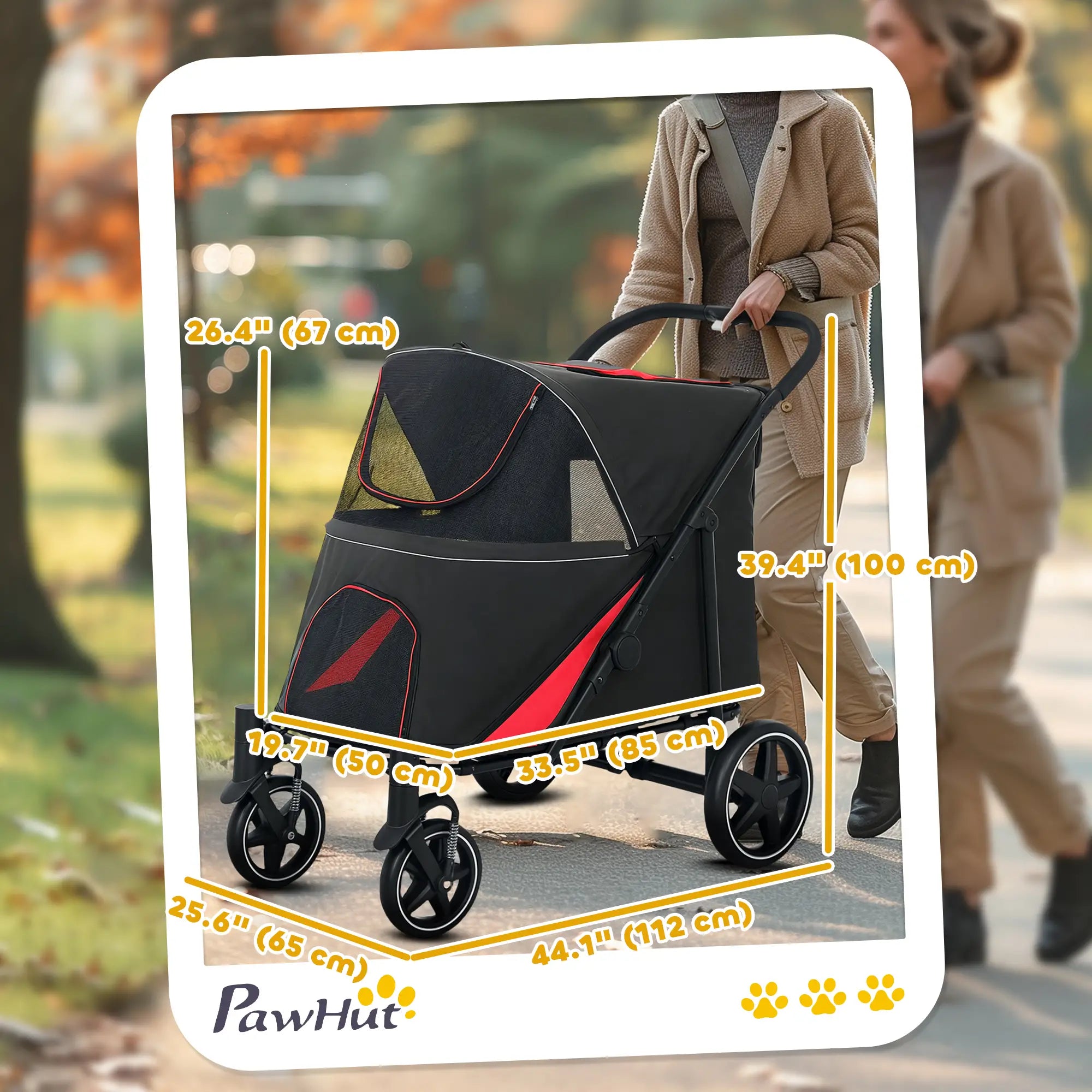 Foldable Pet Stroller, Universal Wheels, Shock Absorber, for Large & Medium Dogs, Black Dog Bike Trailers & Strollers at Gallery Canada