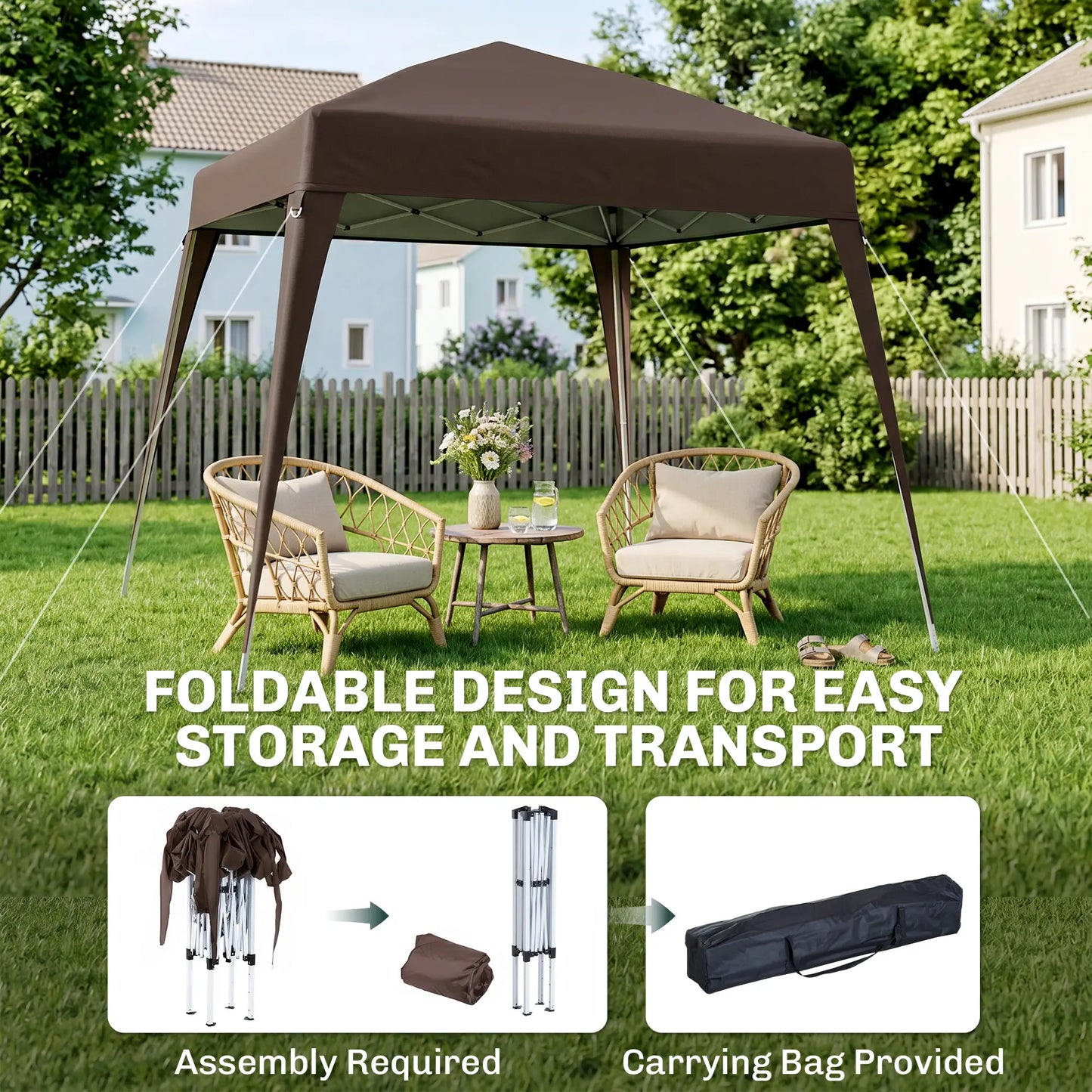 8' x 8' Pop Up Canopy, Outdoor Folding Tent, Portable Party Tent Pop Up Canopies at Gallery Canada
