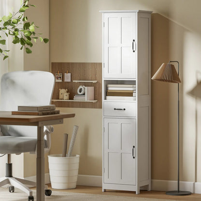 Modern Bathroom Cabinet, Narrow Vanity with Open Shelf, White Bathroom Cabinets at Gallery Canada