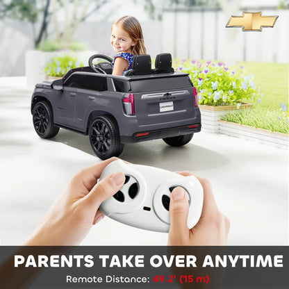 12V Licensed Chevrolet Tahoe Ride On Car, Remote Control, 3-6 Years, Grey Electric Toy Cars at Gallery Canada