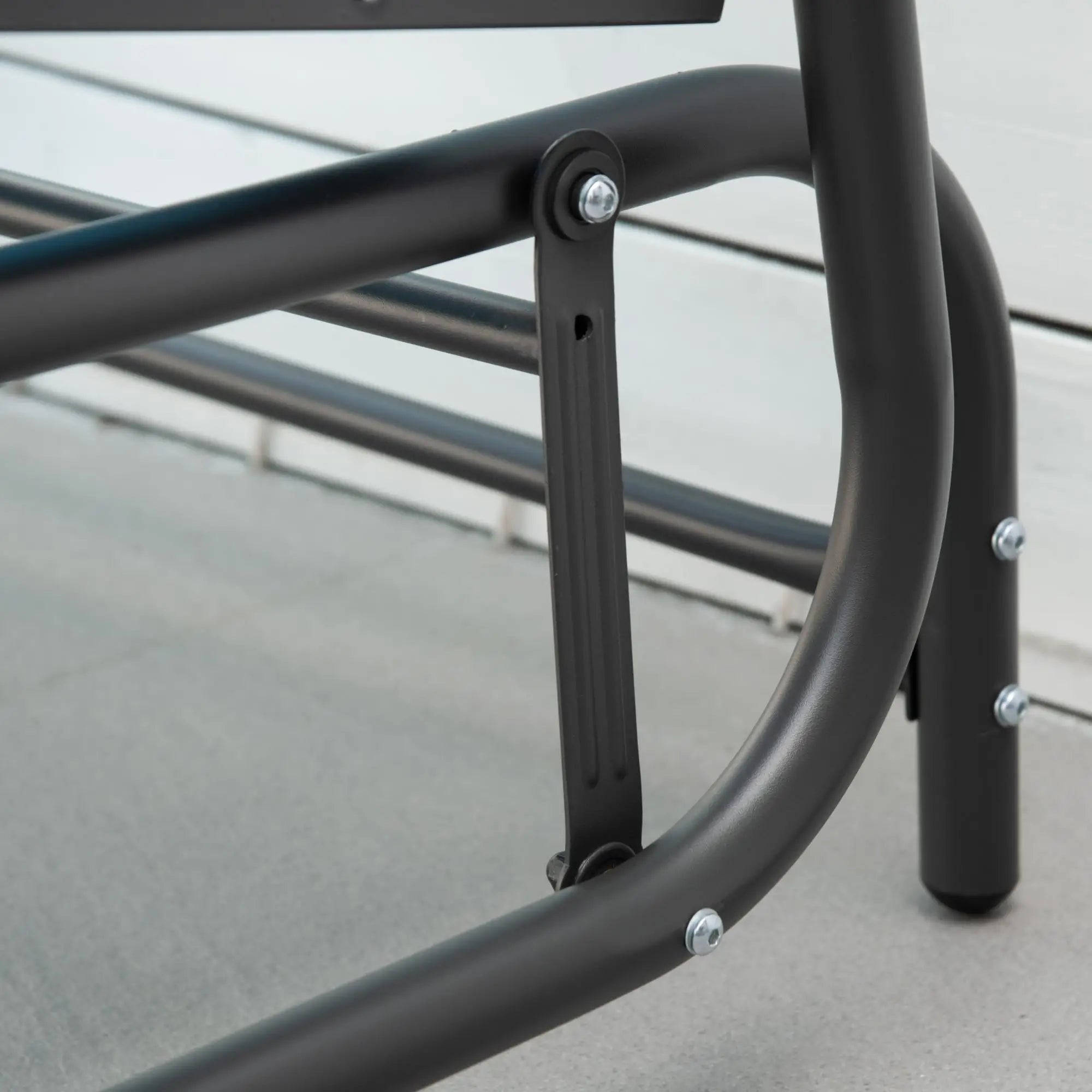 Outdoor Steel Glider Bench, Sling Fabric Swing Chair, Blue Outdoor Gliders at Gallery Canada