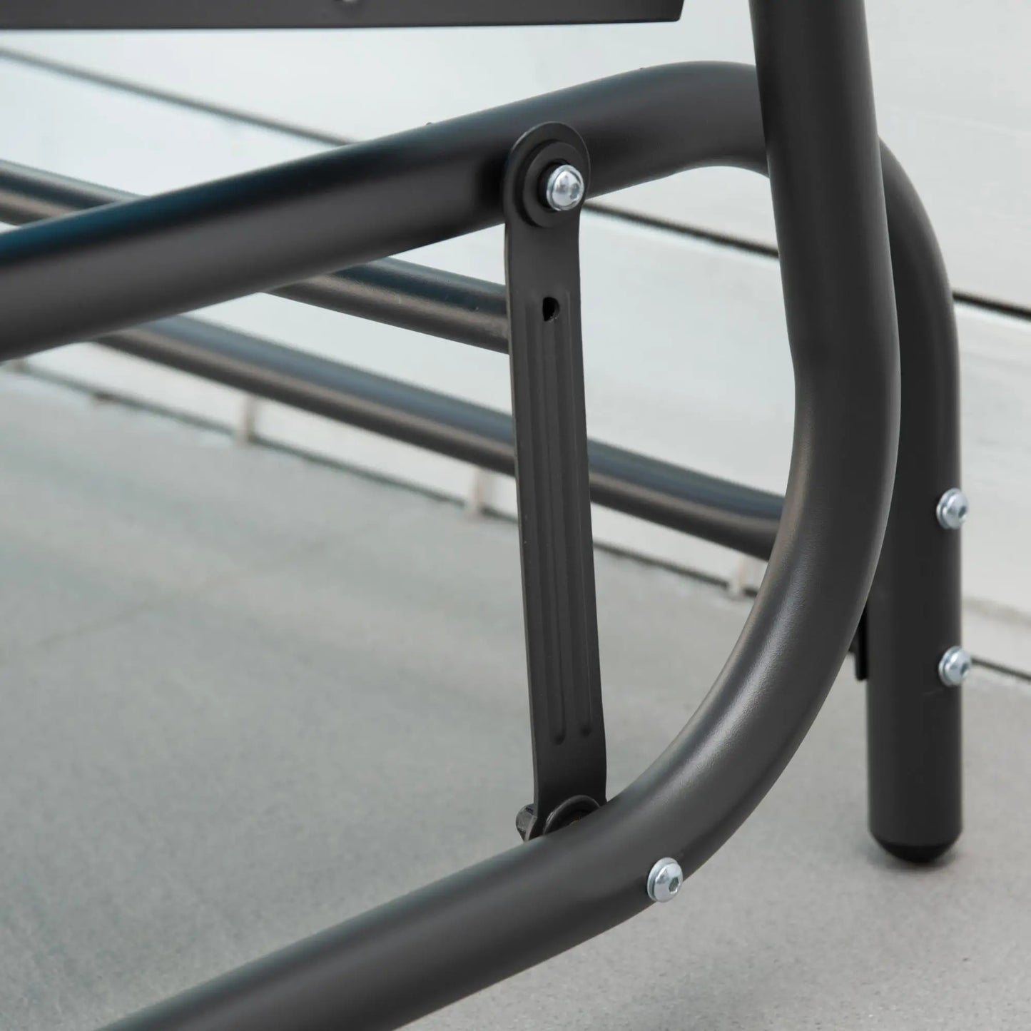 Outdoor Steel Glider Bench, Sling Fabric Swing Chair, Blue Outdoor Gliders at Gallery Canada