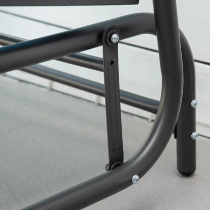 Outdoor Steel Glider Bench, Sling Fabric Swing Chair, Blue Outdoor Gliders at Gallery Canada
