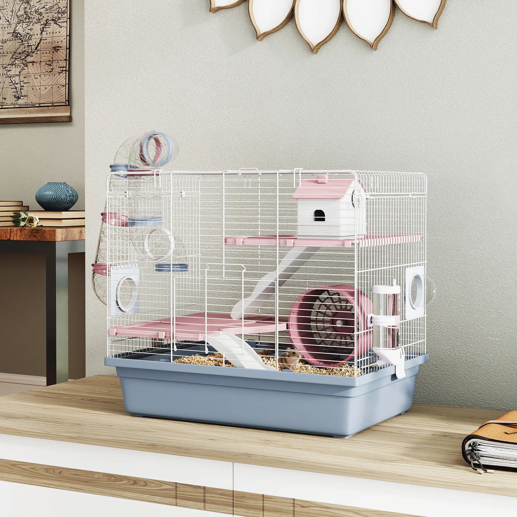 3-Tier Hamster Cage With Exercise Wheel, Food Bowl, Water Bottle Hamster Cages at Gallery Canada