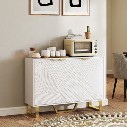 Sideboard Buffet Cabinet, Adjustable Shelves, TV Cabinet for 50 Inch, White Storage Cabinets at Gallery Canada