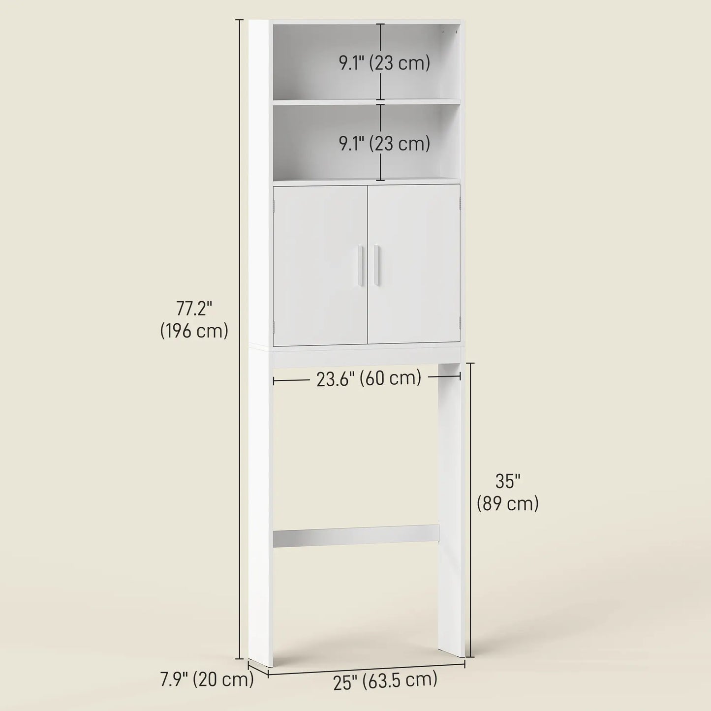 Over The Toilet Storage Cabinet, 4-Tier Bathroom Organizer, White Over The Toilet Storage at Gallery Canada