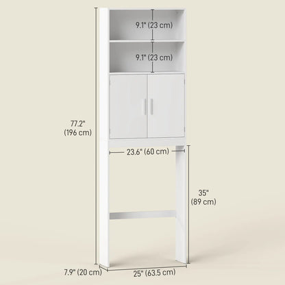 Over The Toilet Storage Cabinet, 4-Tier Bathroom Organizer, White Over The Toilet Storage at Gallery Canada