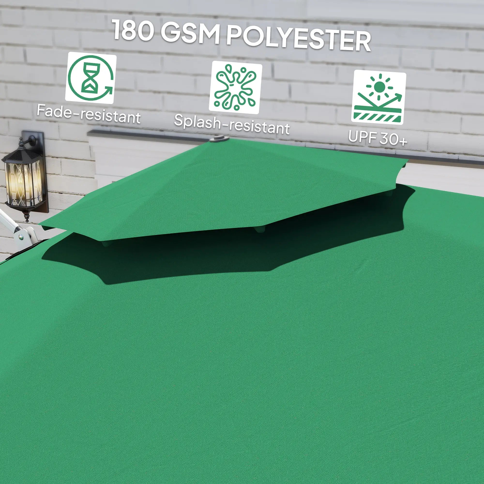 10 FT Cantilever Patio Umbrella, 360° Rotation, Adjustable Height, Dark Green Offset Cantilever Umbrellas at Gallery Canada