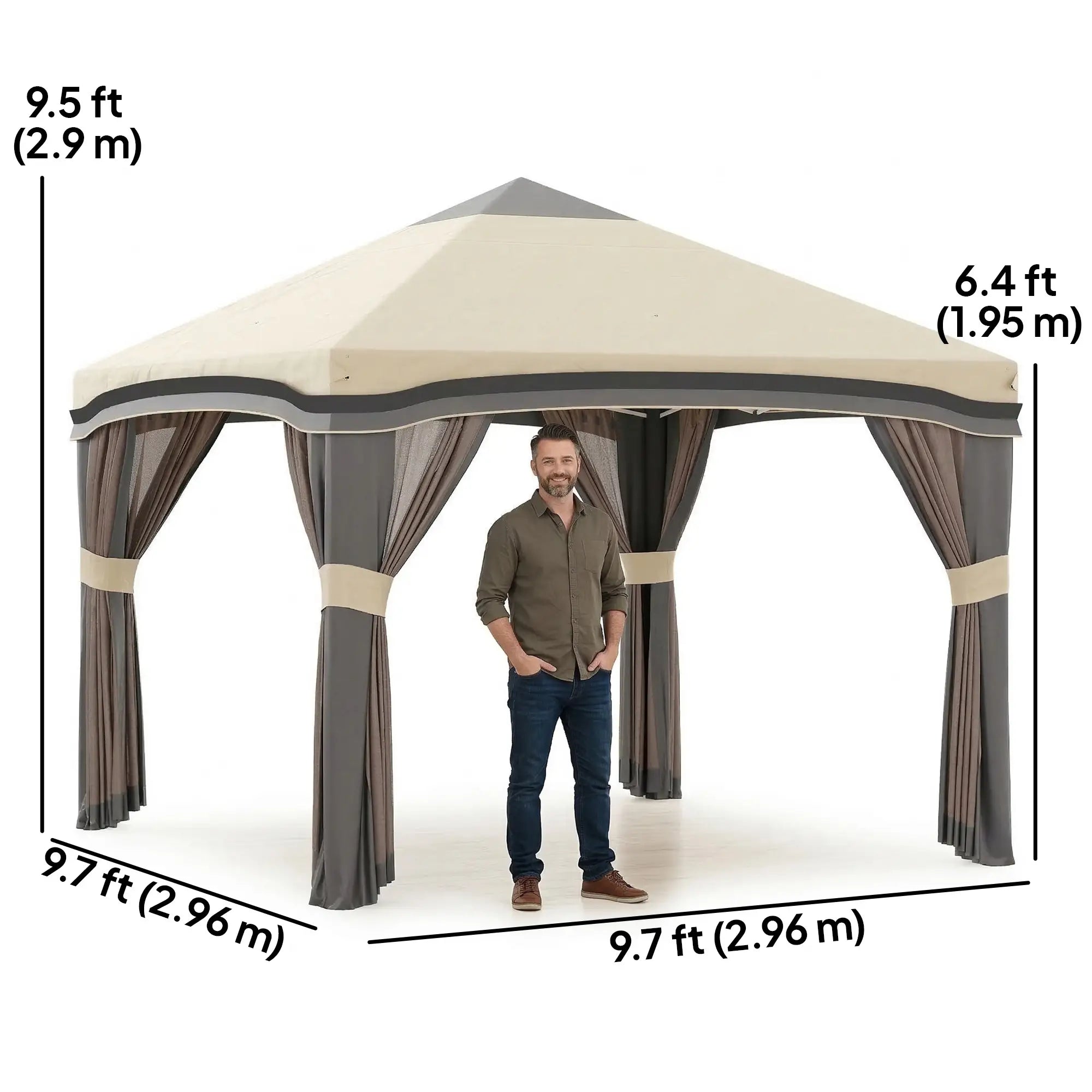 10' X 10' Pop Up Canopy With Netting, Foldable Tents, Height Adjustable Pop Up Canopies at Gallery Canada
