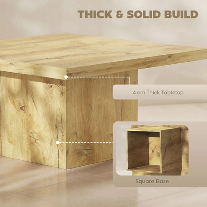 Square Coffee Table, 1.6" Thick Tabletop, Natural Wood Coffee Tables at Gallery Canada