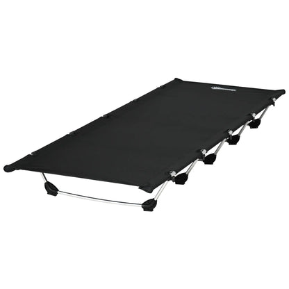 Lightweight Camping Cot, Aluminium Portable Folding Bed w/ Strong Support 331 lbs and Carry Bag for Camping, Black Camping Cots Black at Gallery Canada