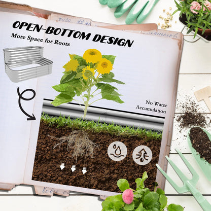 4'x3'x1' Outdoor Raised Garden Bed, 2-Tier Galvanized Planter Box Galvanized Planter Boxes at Gallery Canada
