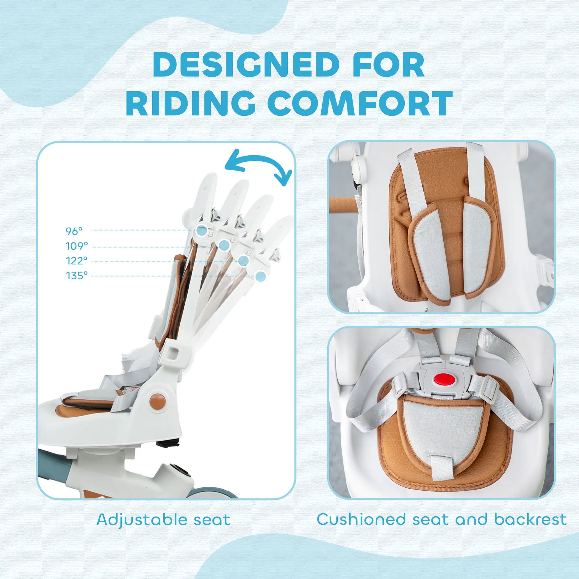 7 in 1 Toddler Tricycle, Adjustable Parent Handle, Canopy, Storage Bag, Brake, Blue Tricycles for Kids at Gallery Canada