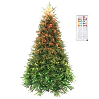 Sapin de Noël Frasier Grande Fir de 7,5 pieds, lumières LED, télécommande, minuterie