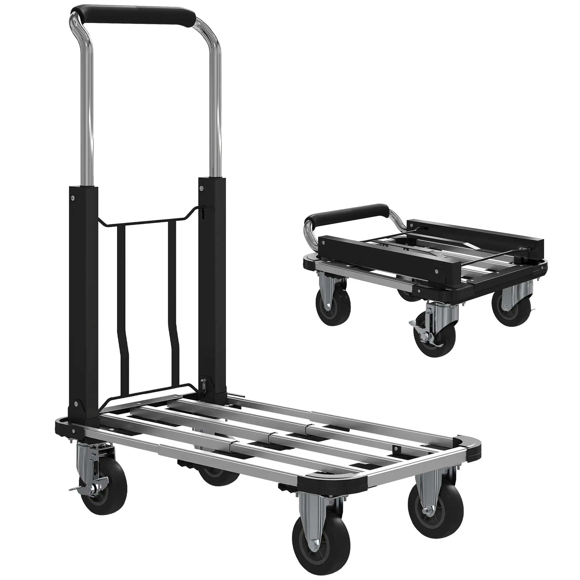 330 lbs Heavy Duty Hand Truck, Folding Trolley, Dolly, Silver and Black Folding Hand Trucks at Gallery Canada