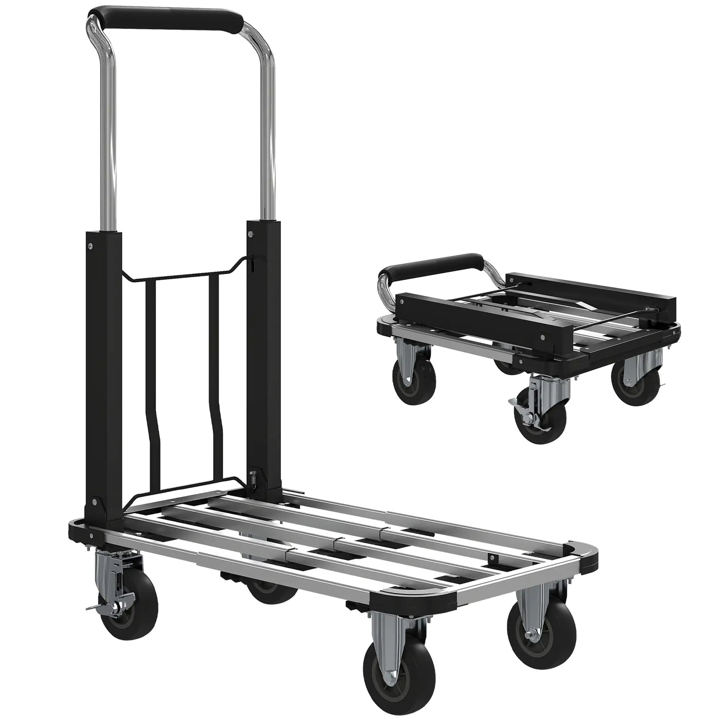 330 lbs Heavy Duty Hand Truck, Folding Trolley, Dolly, Silver and Black Folding Hand Trucks at Gallery Canada