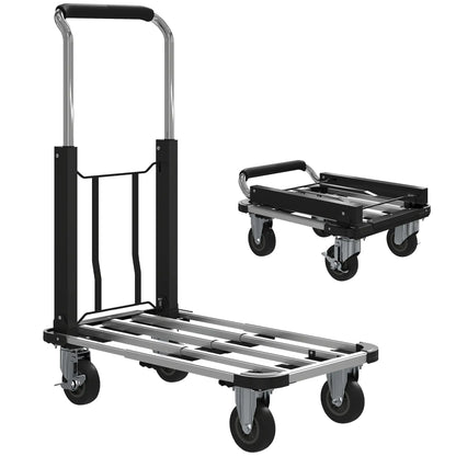 330 lbs Heavy Duty Hand Truck, Folding Trolley, Dolly, Silver and Black Folding Hand Trucks at Gallery Canada
