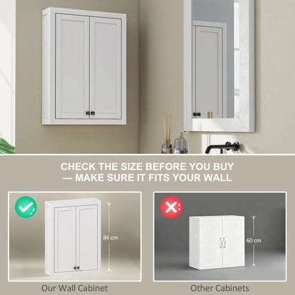 Wall Mounted Bathroom Cabinet, 2 Doors, 2 Adjustable Shelves, White Bathroom Cabinets at Gallery Canada