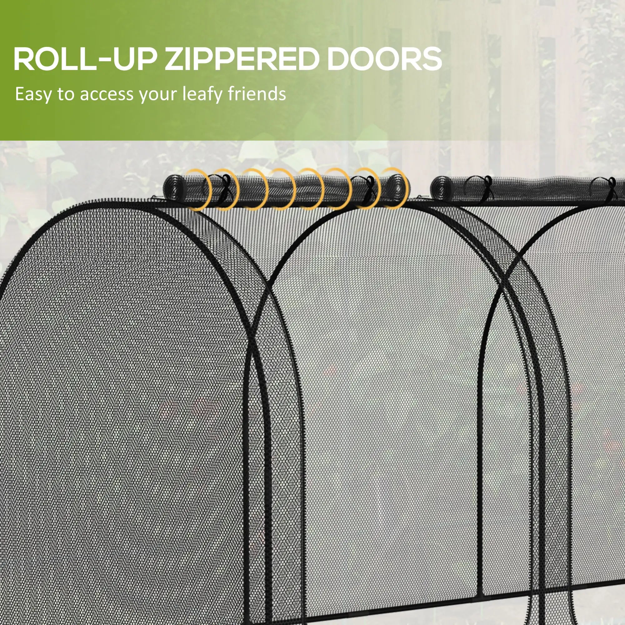 9' x 4' Crop Cage, Garden Plant Protector, 3 Zippered Doors, 4 Stakes, Black Mini Greenhouses at Gallery Canada
