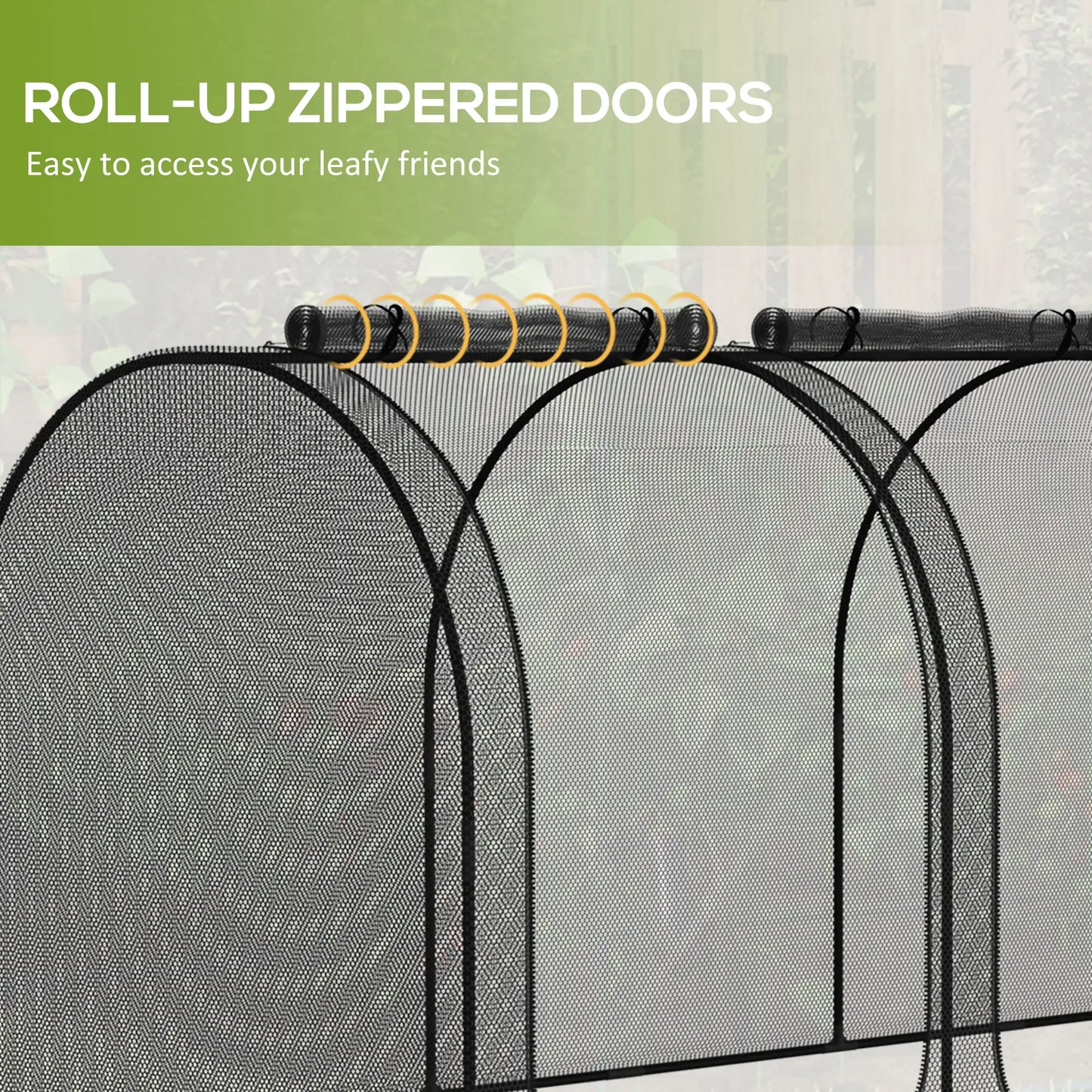 9' x 4' Crop Cage, Garden Plant Protector, 3 Zippered Doors, 4 Stakes, Black Mini Greenhouses at Gallery Canada
