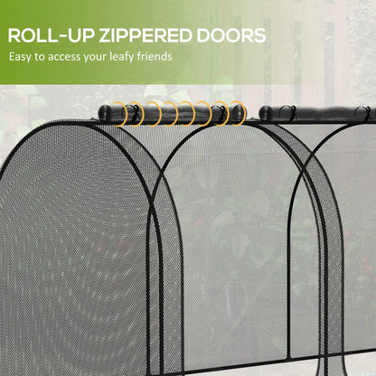 9' x 4' Crop Cage, Garden Plant Protector, 3 Zippered Doors, 4 Stakes, Black Mini Greenhouses at Gallery Canada