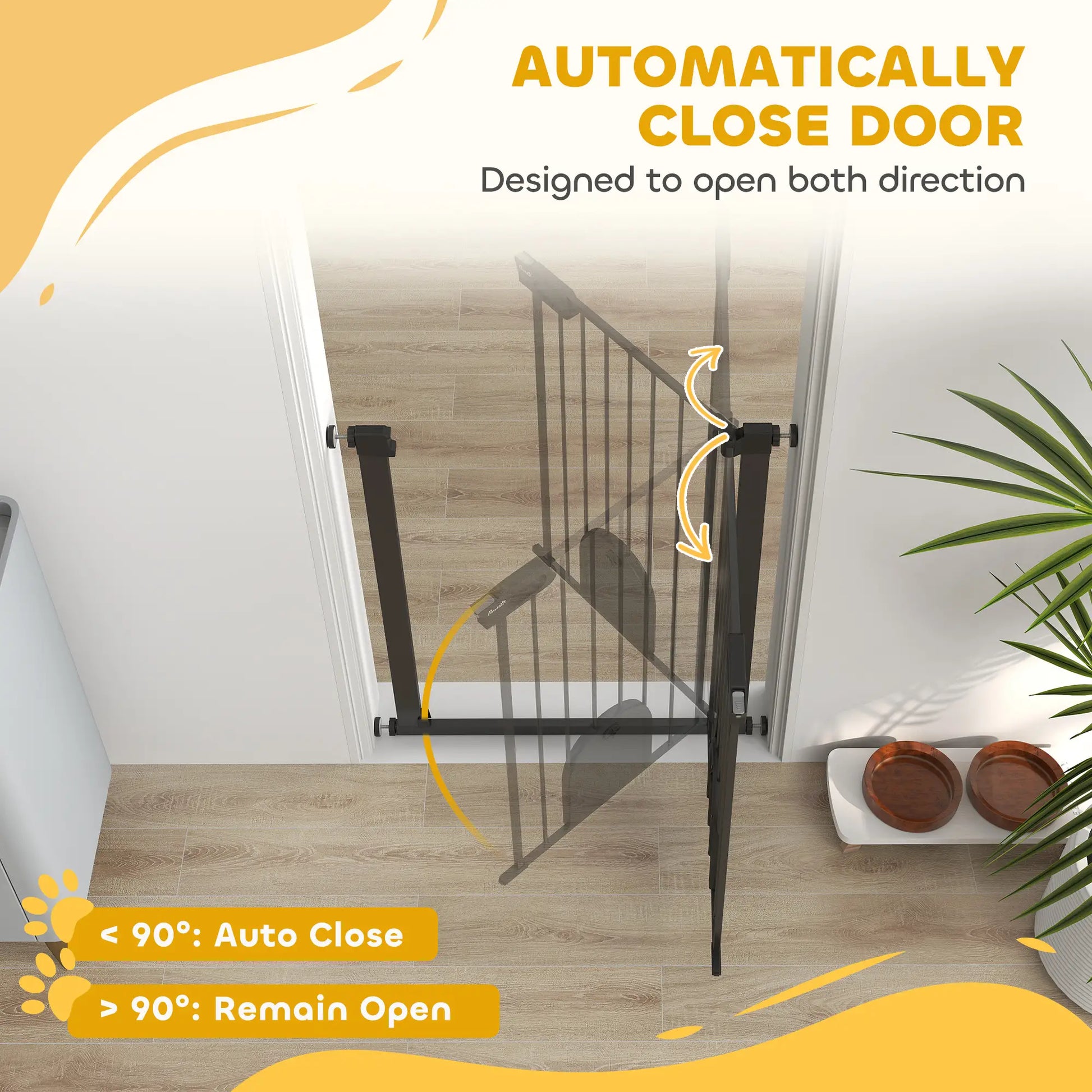 30"-32" Extra Wide Pet Gate, 35"H, Small Door, Black Houses, Kennels & Pens at Gallery Canada