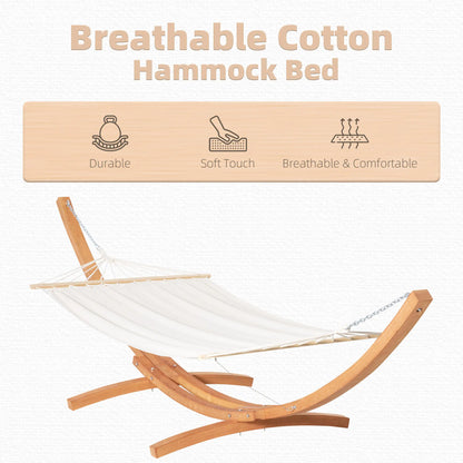 13' Outdoor Hammock with Stand, Wooden Arch, Includes Straps, White Hammocks with Stand at Gallery Canada
