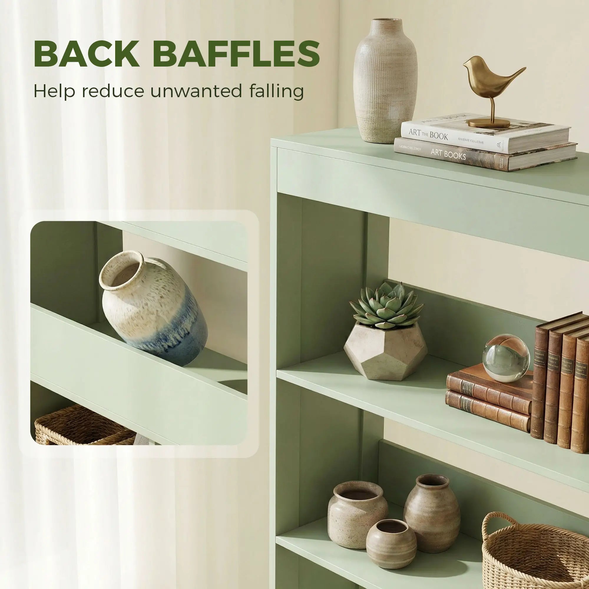 6-Tier Bookshelf, Storage Shelves, Green Display Bookshelves at Gallery Canada
