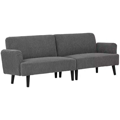 Modern 3 Seater Sofa, Corduroy Loveseat, Grey 3-Seater Sofas Grey at Gallery Canada