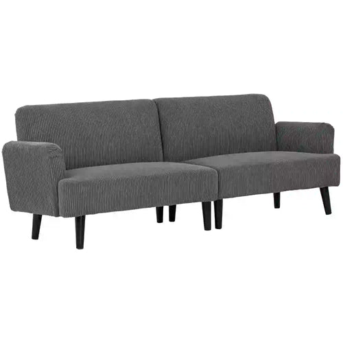 Modern 3 Seater Sofa, Corduroy Loveseat, Grey