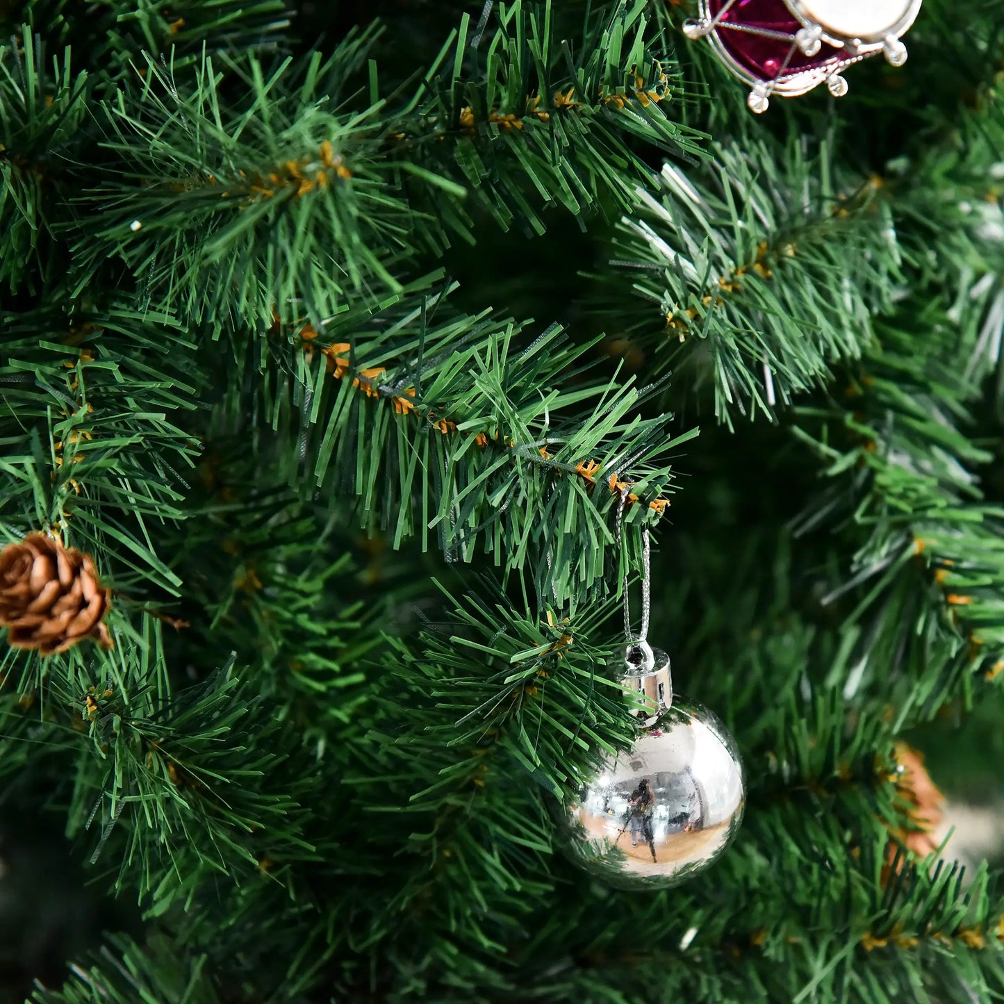 6ft Artificial Christmas Tree, Holiday Party Decor with Ornaments, Green Artificial Christmas Trees at Gallery Canada