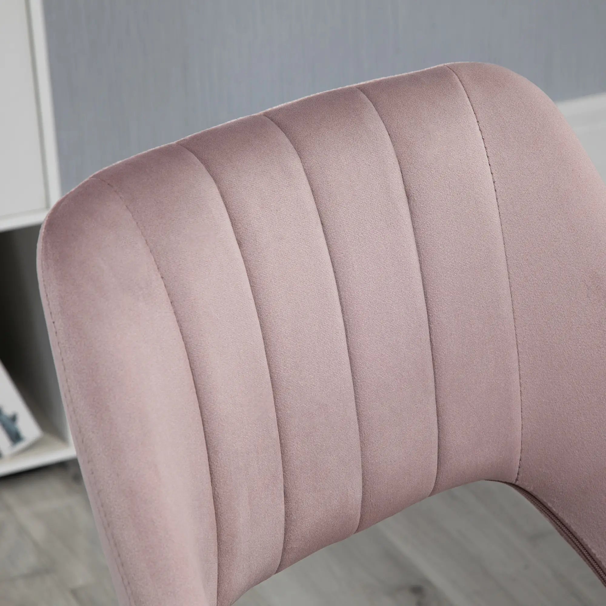 Mid Back Office Chair, Velvet Fabric, Swivel, Scallop Shape, Pink Office Chairs at Gallery Canada