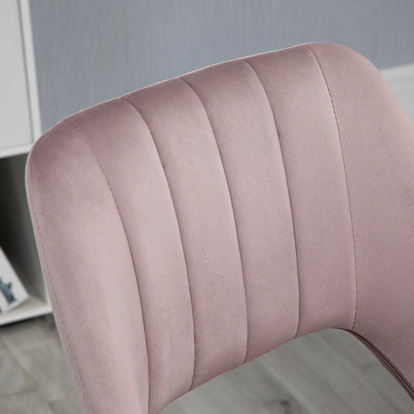 Mid Back Office Chair, Velvet Fabric, Swivel, Scallop Shape, Pink Office Chairs at Gallery Canada