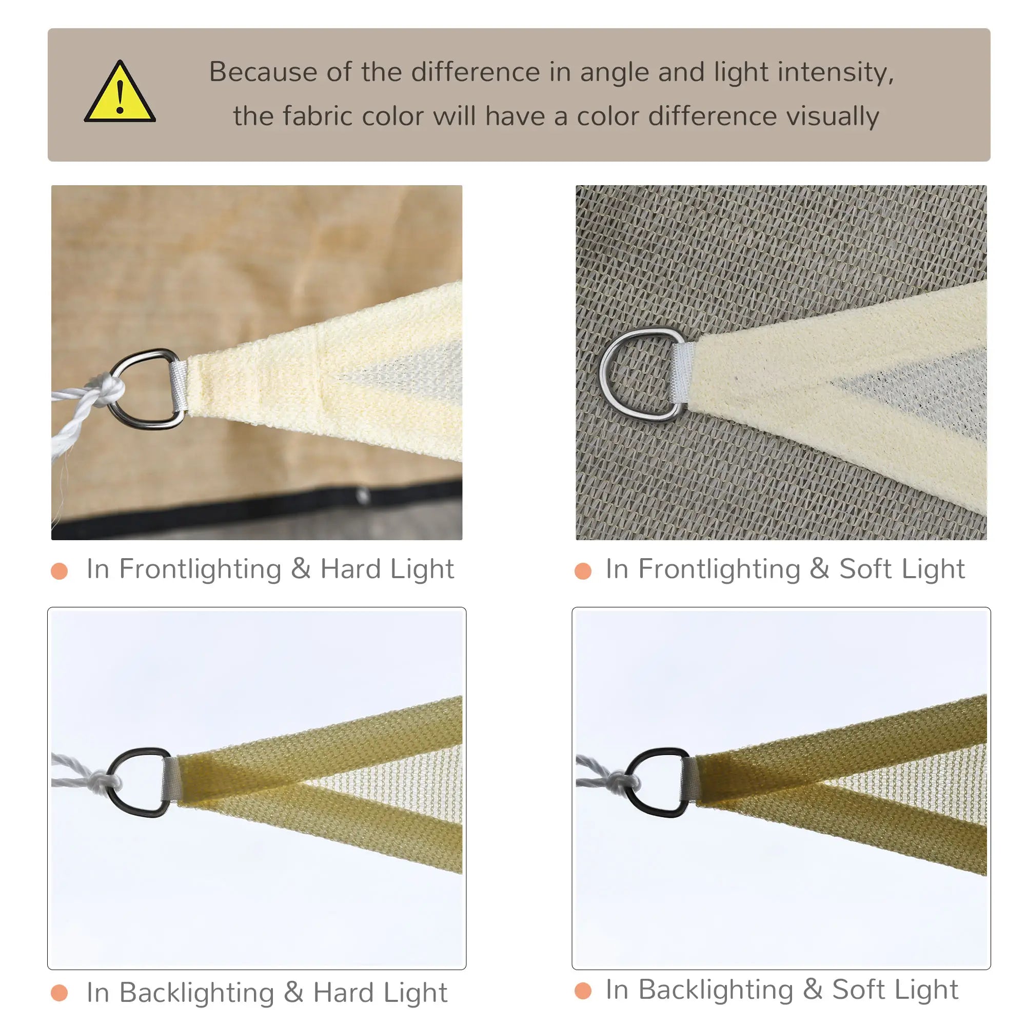 10' x 10' x 10' Triangle Sun Shade Sail, UV Block Fabric Canopy, Cream Shade Sails at Gallery Canada