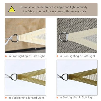 10' x 10' x 10' Triangle Sun Shade Sail, UV Block Fabric Canopy, Cream Shade Sails at Gallery Canada