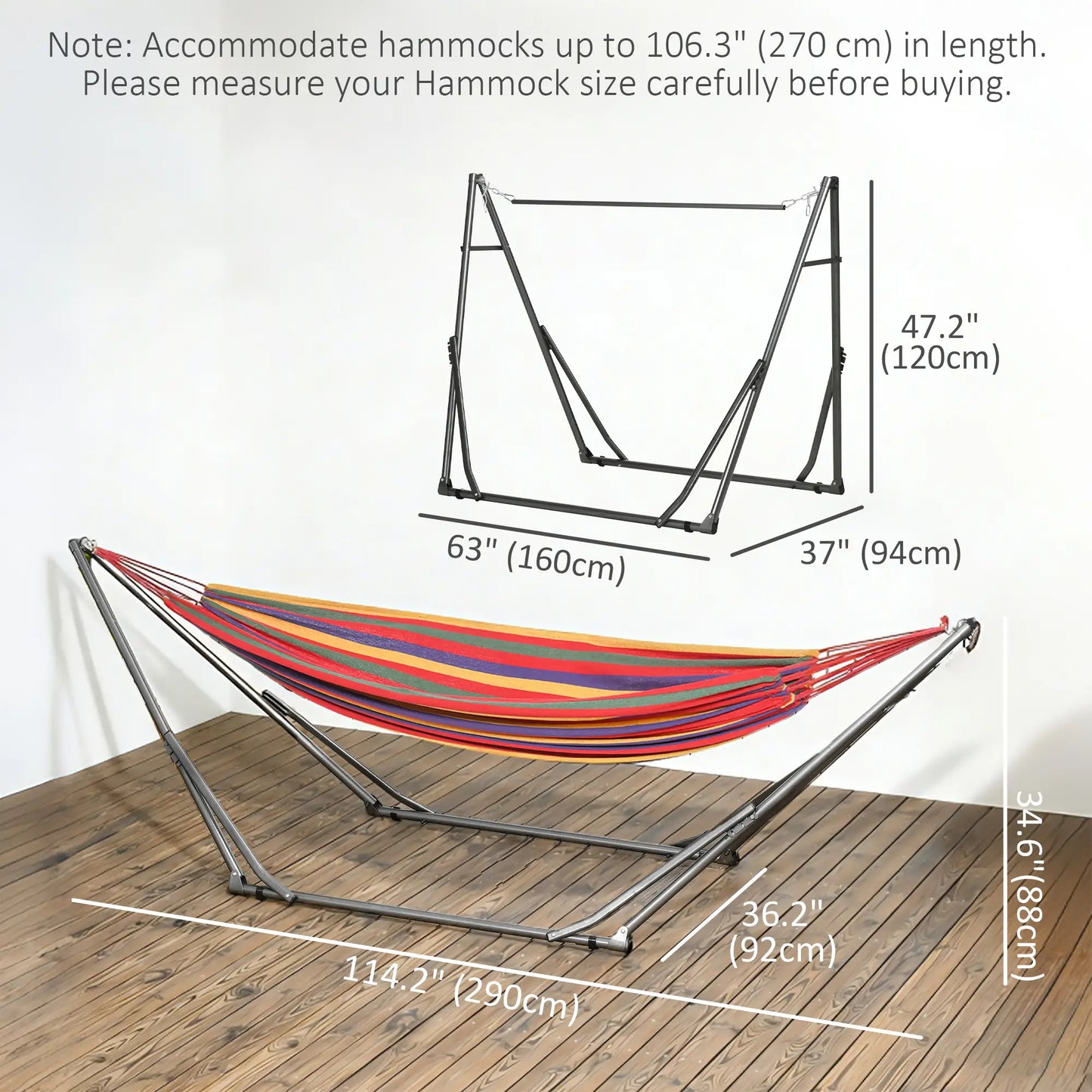 Portable Hammock Stand, 2-in-1 Net Stand, Patio, Garden, Black Hammock Stands at Gallery Canada
