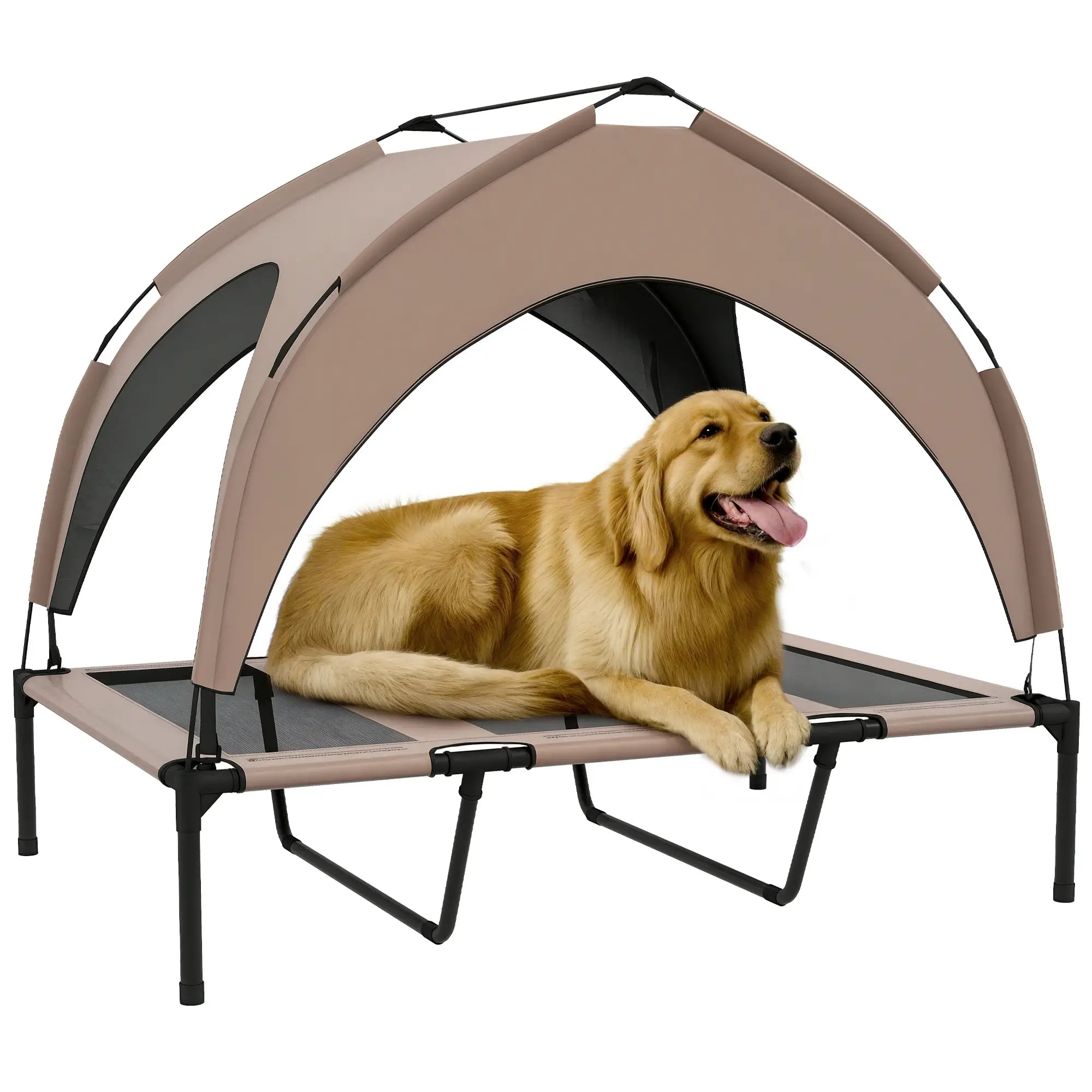 Raised Dog Bed, Cooling Cot with Canopy, Washable Mesh, Large, Coffee Elevated Dog Beds at Gallery Canada