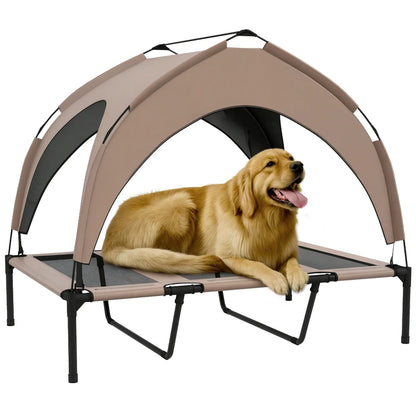 Raised Dog Bed, Cooling Cot with Canopy, Washable Mesh, Large, Coffee Elevated Dog Beds at Gallery Canada